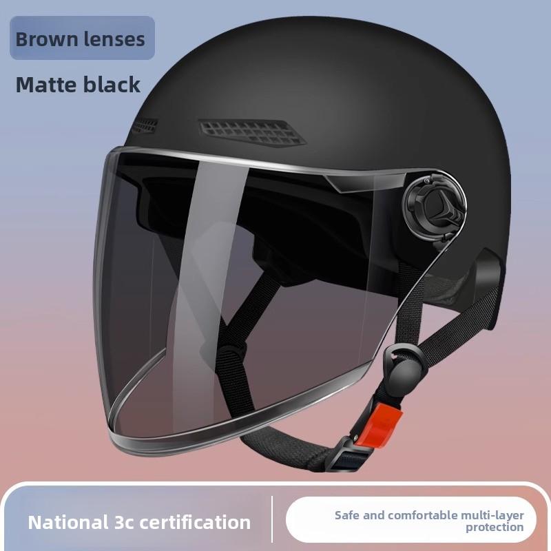 Helmet, Electric Car, Men's and Women's ABS Half Helmet, Sun Protection, UV Protection, Cycling Helmet, Summer Breathability