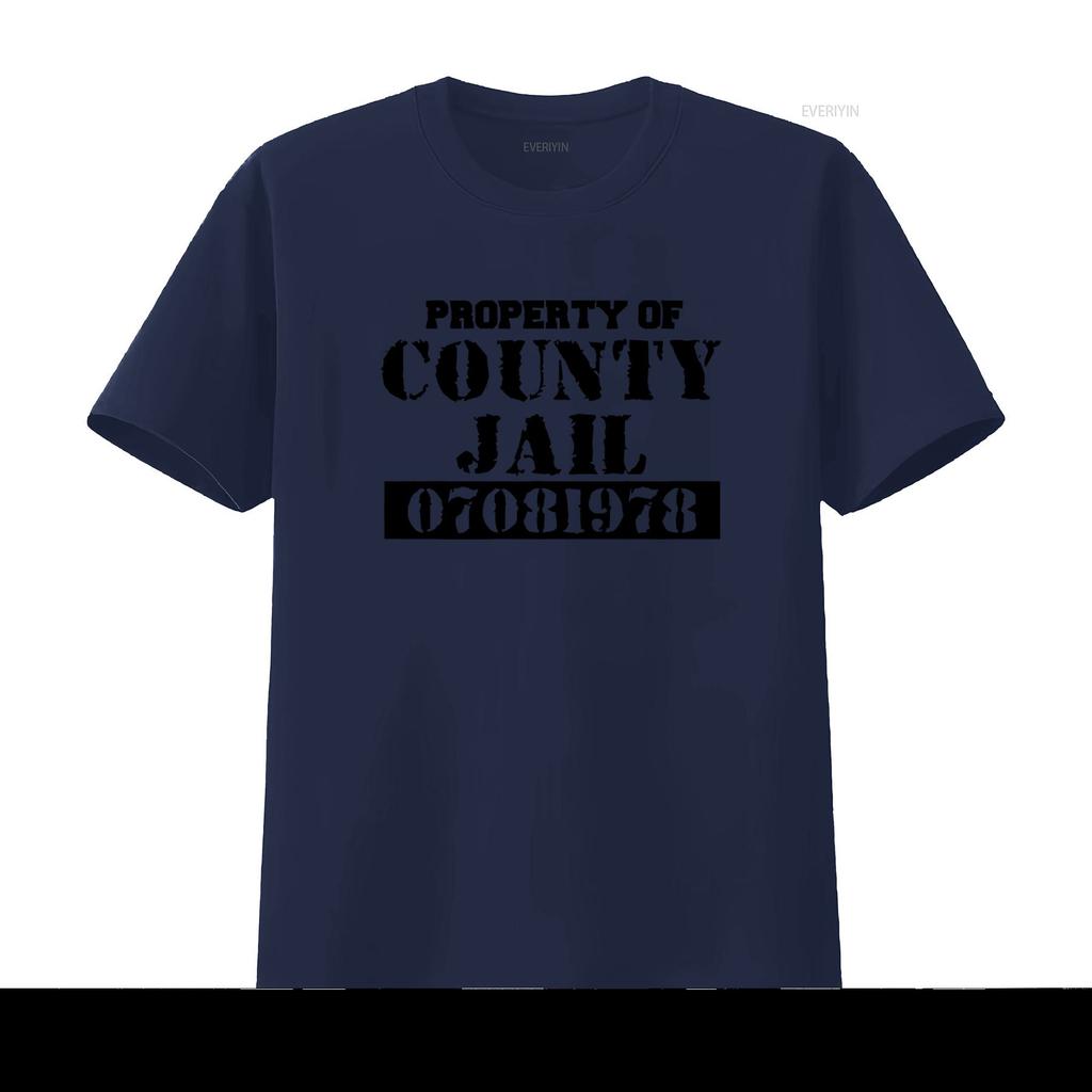 Property of County Jail Prison Orange T Shirt Front Back 70 vintage Washed designer clothes Top For Everyday Wear graphic