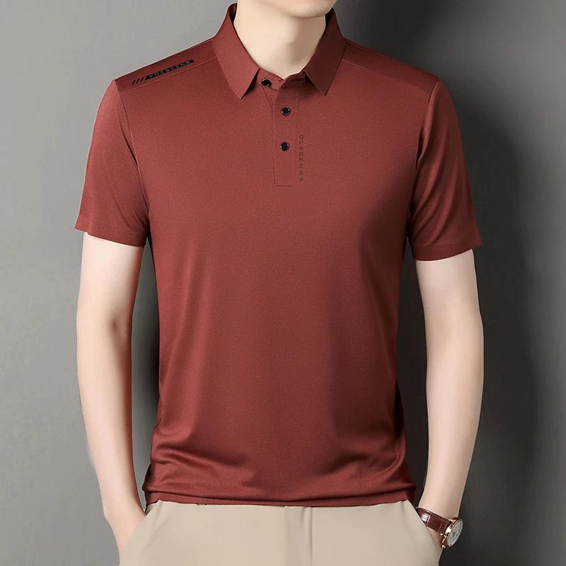 New Men's Casual Fashion Printed Short Sleeve Polo Shirt Anti Wrinkle Breathable Comfortable Summer Versatile T-shirt