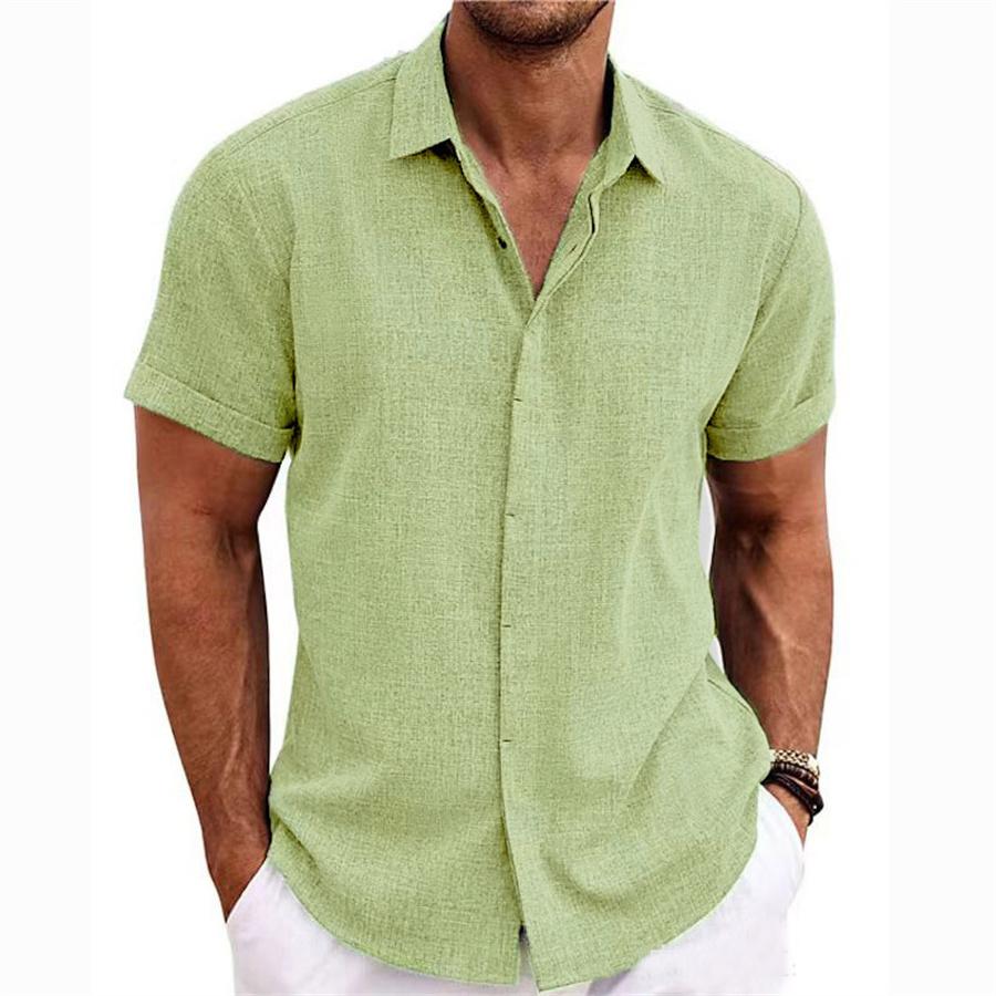 Cămașă cu mânecă scurtă pentru bărbați mărimea UE, cu mânecă scurtă, de culoare uni, mai mari pentru bărbați