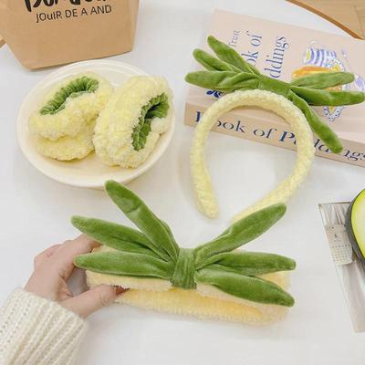 Adorable Set de Diadema de Piña y Diadema Antideslizante 2025 para Mujer—Kit de Lavado y Estilo de 3 Piezas con Pulsera