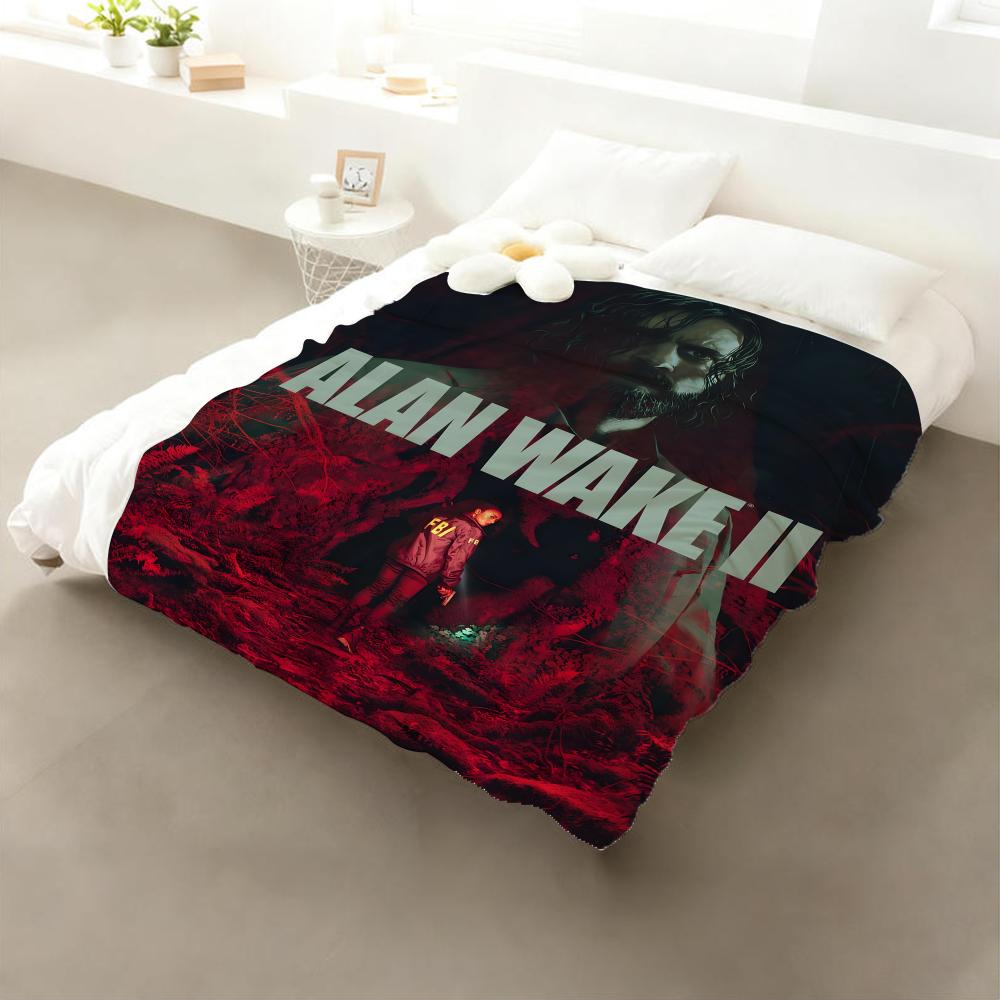 Spiel Alan Wake Kuscheldecke Flanell-Kuscheldecke: Weiches, kinderfreundliches, warmes, antistatisches, waschbares Ganzjahres-Schlafsofa für Zuhause