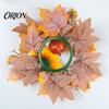 Autumn Floral Candle Holder Fall Rings Wreaths, Artificial Maple Leaf Ring for Pillar Sunflower Pumpkin Decor Holder, Thanksgiving Halloween