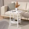 Small Coffee Table, Flower Shaped Desktop Tea Table, Modern Style End Table, Living Room Center Minimalist Display Coffee Table with 2-Tier