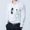 Smooth Surface ID Badge Holder Practical Full Coverage Fixing Integrated Work Card Easy-to-pull Buckle