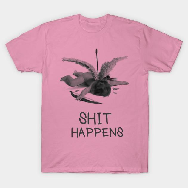 T Shirt Women Shit Happens Harajuku Print Kawaii Tshirt Summer Short Sleeve Female T-Shirt Top Tee