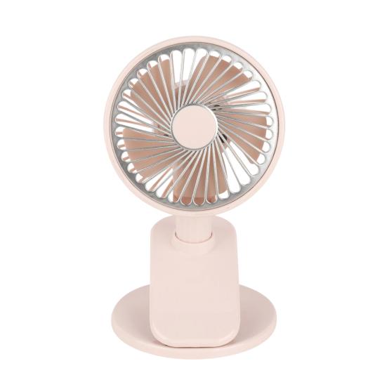 Rechargeable Clip Fan with LED Light Quiet Small Desk Fan 360 Degree Adjustable 3 Speeds Mini Personal Table Fan for Bed Office Camping