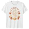 Boho Ghost Autumn Leaves Flowers TShirt Fall Halloween Gift For Him And Her