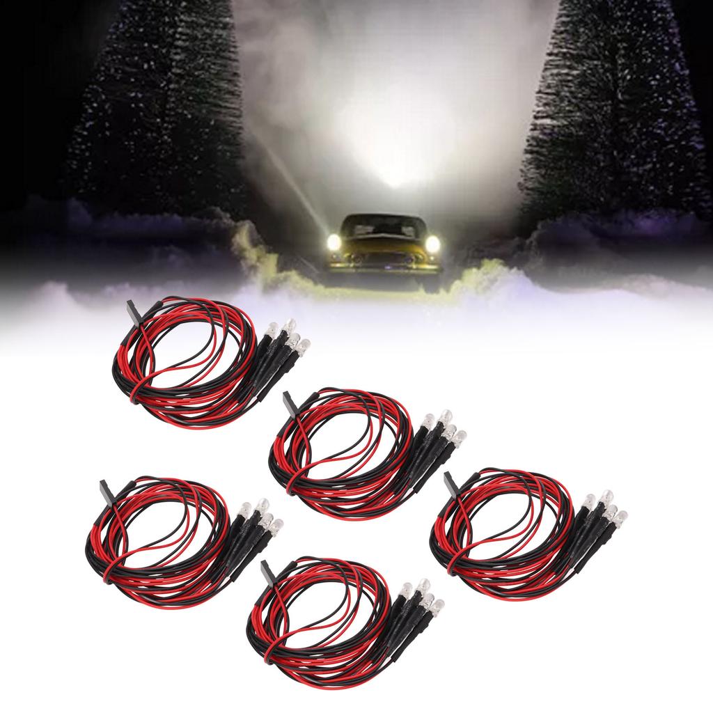 5Pcs RC Car LED Light Kit 24.8in 6LED Per Piece Durable Silicone Easy Operation 6Leds RC Car Light for RC Car Trunk Plane