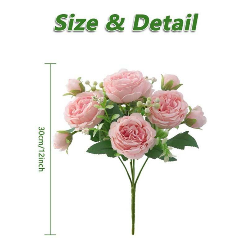 3pcs Artificial Rose Peonies, Home Decor Valentine's Day, Mother's Day Wedding Flowers, DIY Bouquet Home Party Decor