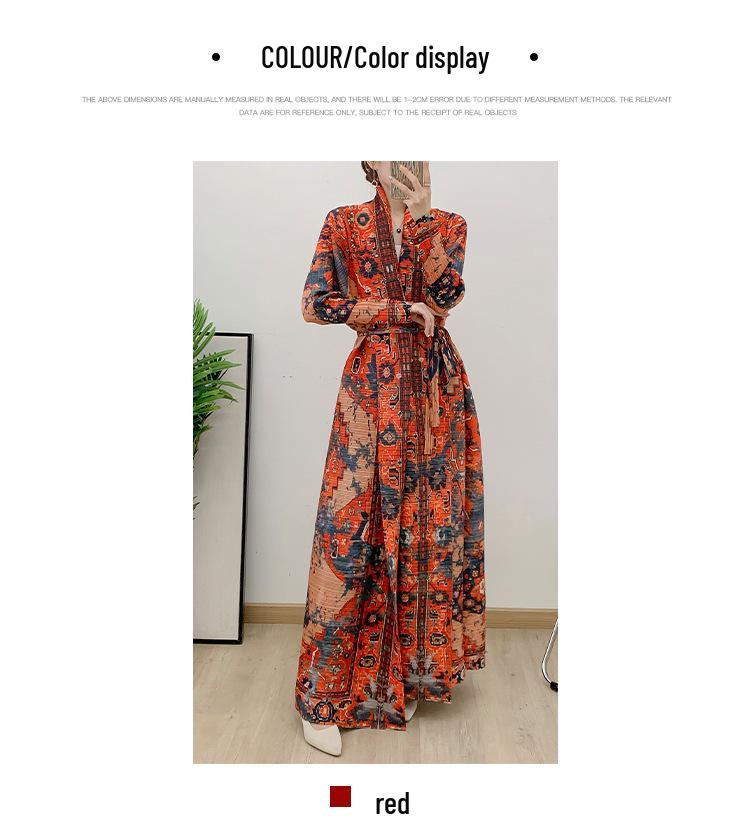 2024 Middle East Women’s Long Printed Robe Dress