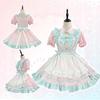 BFF Matching Outfit Anime Lolita Blue/Pink Maid Dress Cafe Style Sweet Lolita Kawaii Maid Cosplay Costume Girl Woman Apron Dress