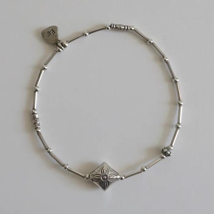Ethnic Diamond Silver Bracelet