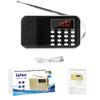 LEFON Rechargeable Multifunctional AM FM Pocket Radio Card Compatible MP3 Player LED Light Portable Radio USB.microSD (Black)