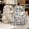 Schoolbag New Schoolbag Women's Summer Plaid Retro Literary Ins Style Niche Design Versatile Simple Large Capacity Backpack