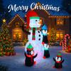 5.9FT Xmas Inflatable Yard Decor LED Snowman Penguin Set Christmas Home Decoration Ornament Toy Gift Xmas Supplies Holiday Decor