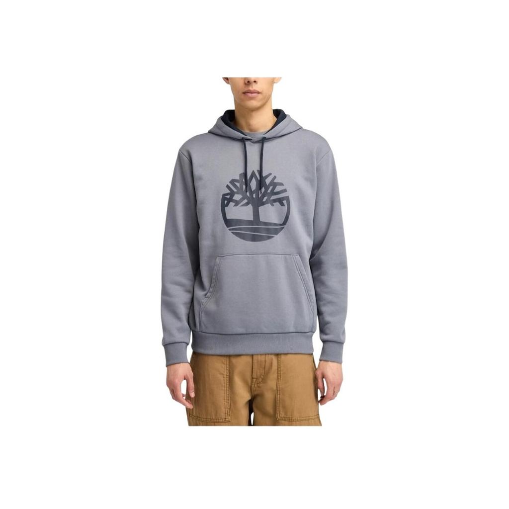 Timberland Tfo Tree Logo Brushback Hoodie Comfortable Fashion Long Sleeve Sweatshirt Men hoodies Gray Blue A4445-073