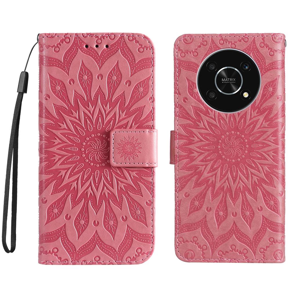 For Honor X30 5G/Honor Magic 4 Lite 5G/Honor X9 4G Leather Wallet Case Sunflower Imprinted Phone Cover
