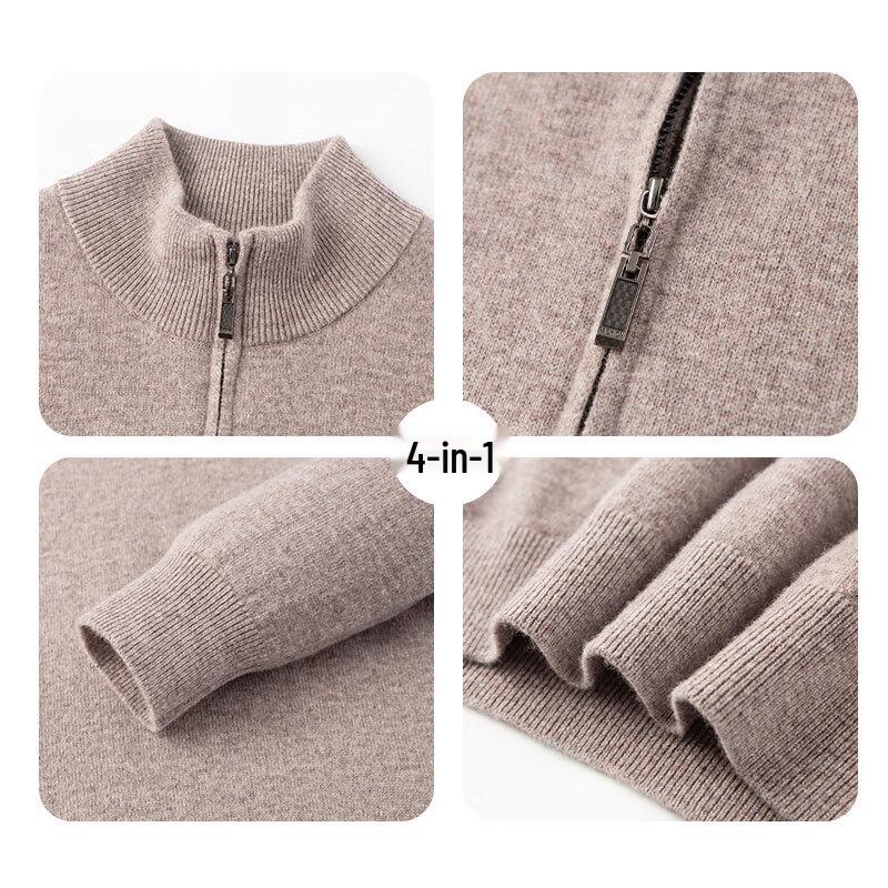 Men's 100% Pure Wool Heavyweight Knitted Cardigan Sweater