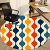 1pc Wave Pattern Office Round Area Rug, Indoor Mat Suitable For Office, Under Office Chairs Bedroom Living Room Home Decor, Room Deco