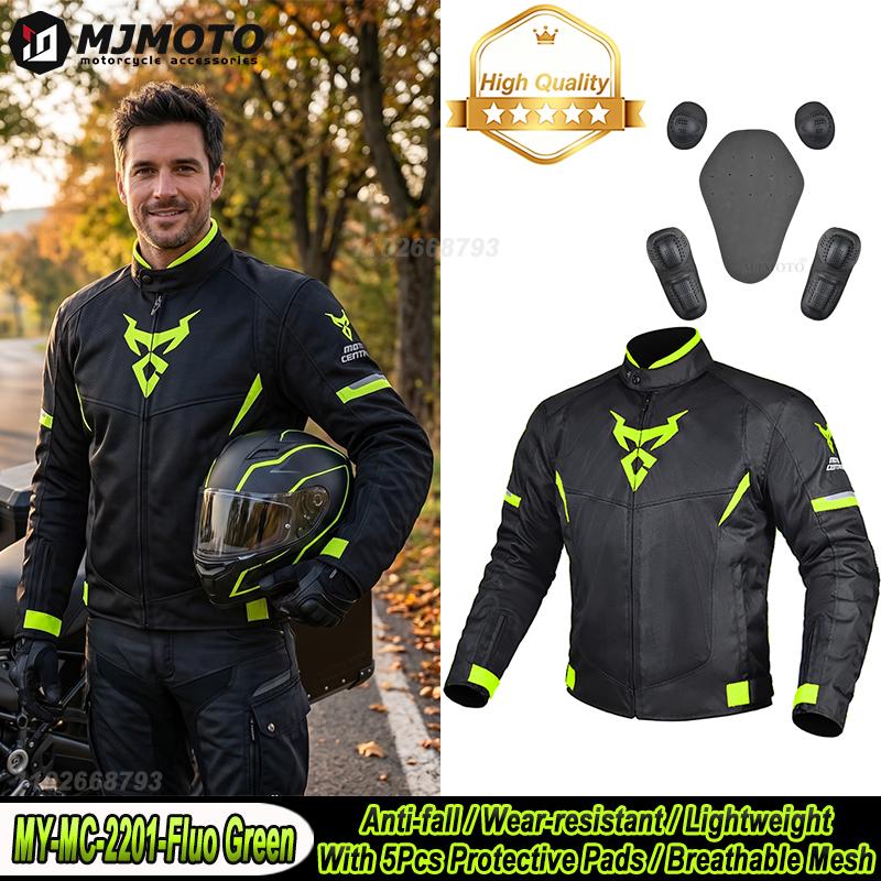Summer Motorcycle Riding Jacket Men Women Mesh Breathable Motocross Jacket Anti-fall Motorbike Jacket With 5pcs Protection Pad