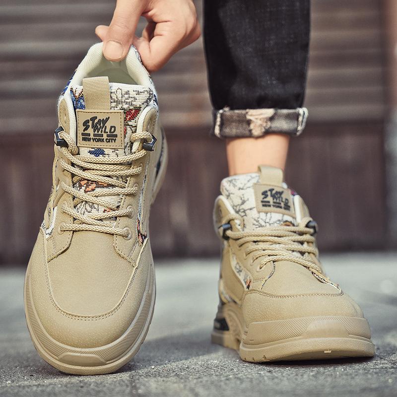 Men's Shoes Winter Work Waterproof and Non-slip Men's Casual Leather Shoes Sports Tooling Board Shoes Platform Labor Insurance Tide Shoes