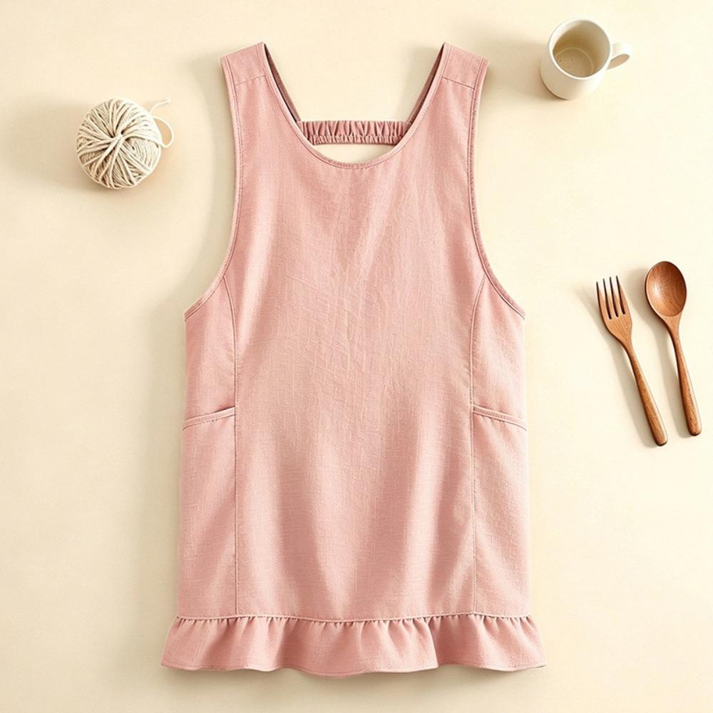 

with Pocket Cooking Apron Stain-Resistant Baking Apron Lightweight Kitchen Apron Cooking Class розовый