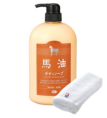 Azuma Trading Co., Ltd. [Same Price, Includes Imabari Towel] Horse Oil Body Soap 1000ml / Skin Care Tabibijin Bayu