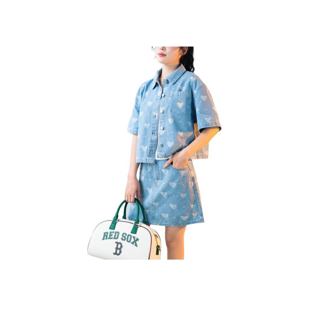 New MLB SS24 Shirt Women's Light Blue 3FDRH0243-50BLL