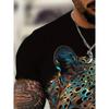 Men's Leopard Print T-shirt Sports Short Sleeved Crew Neck T-shirt for Summer Outdoor Fitness Workout Men's Clothing