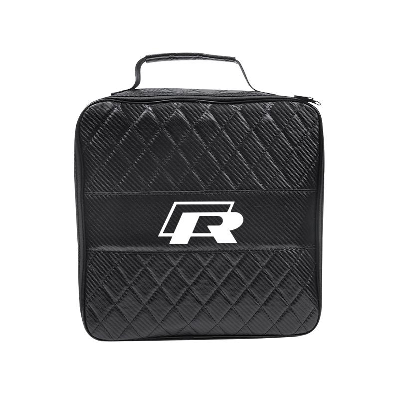 Car Charging Gun Leather Bag Storage Box Auto Accessories For VW GTI Polo Golf Passat Tiguan Arteon Touareg Taigo Jetta Hub Cap