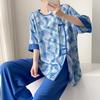 Hanfu pajamas women's spring summer new Chinese-style cotton and silk suit cotton silk medium-sleeved loose loungewear can be worn thin