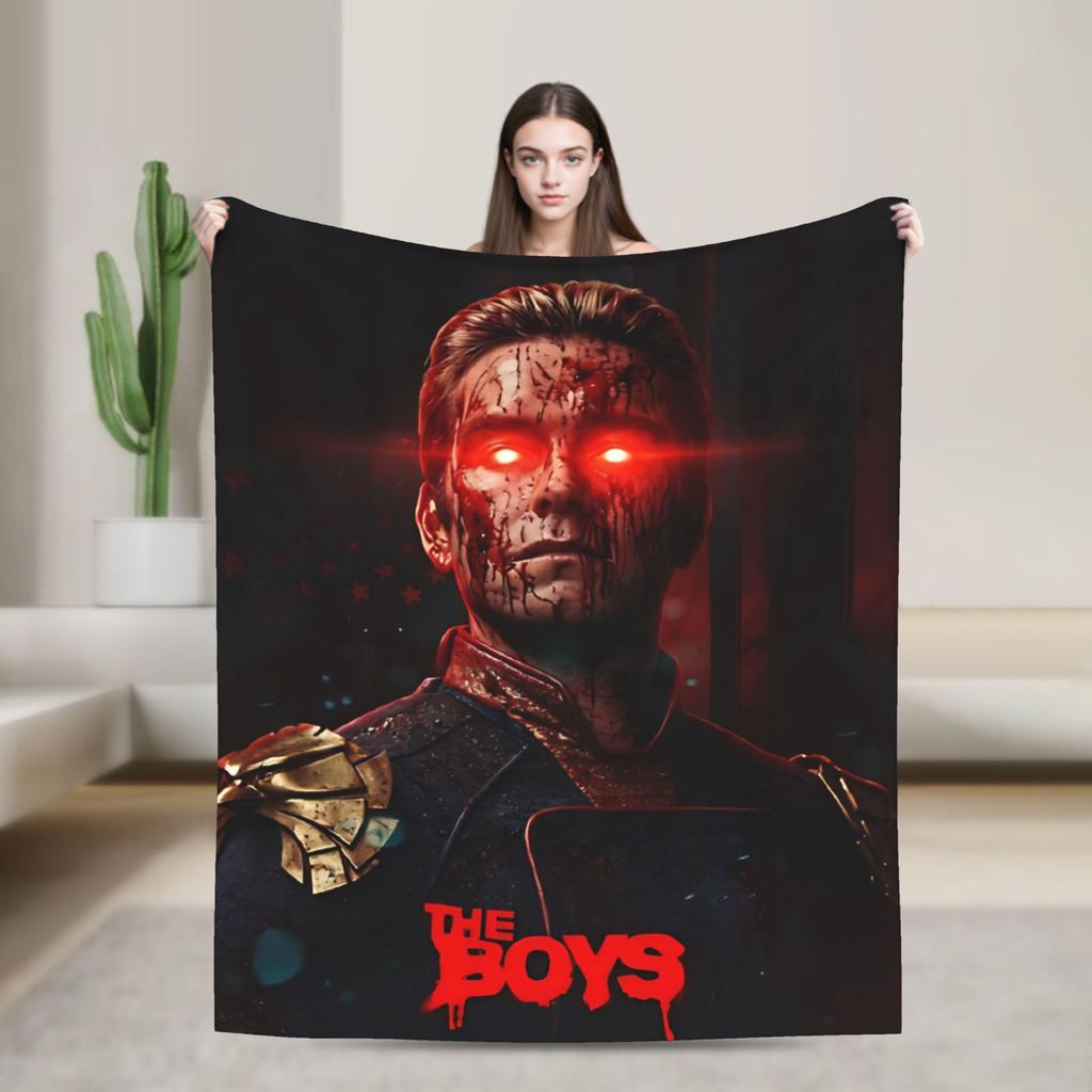 The Boys Tv Show The Seven Homelander Blanket Super Soft Plush Throw Blanket For Child Bedroom Flannel Bedspread Bed Cover