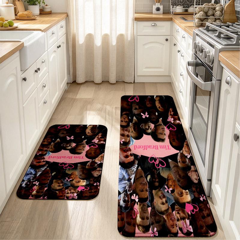 The Rookie Print Flannel Kitchen Mat Christmas Soft Area Rug Non Slip Floor Carpet Home Decoration