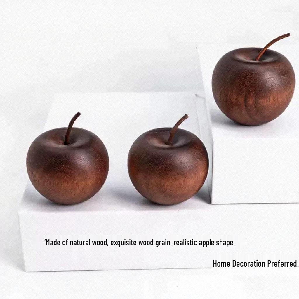 Solid Wood Apple Aromatherapy Diffuser for Home and Car - Wooden Handicraft Ornament