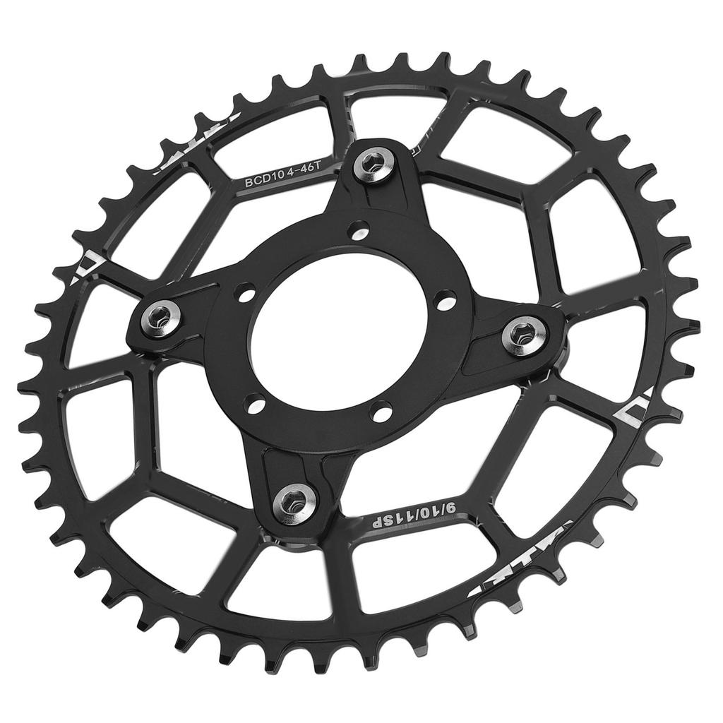 Adattatore Corona 104BCD 46T Piastra Dentata Base di Conversione Lega di Alluminio per Motore Centrale Bafang Set Nero