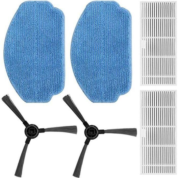 Kit de 2 brosses latérales + 2 filtres + 2 serpillières pour aspirateur robot BR150/BR151 LICHIFIT - Blanc