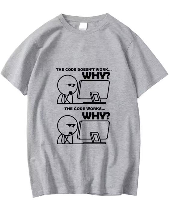 Unisexs TShirt Cotton Funny Programmer Print Summer Loose ONeck Cool For Unisex Short Sleeve TShirt Male Tees High Quality