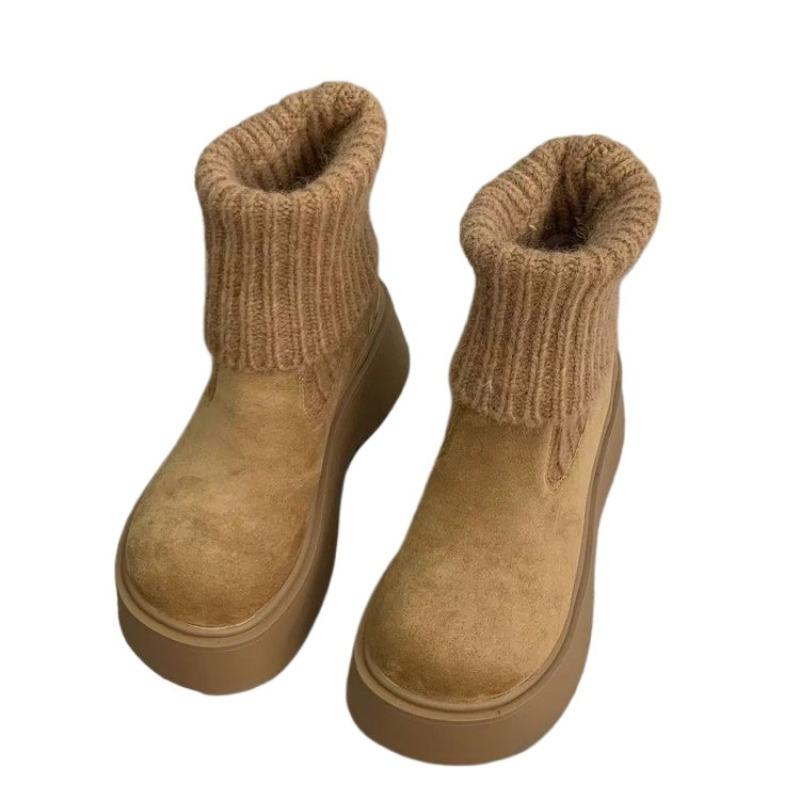 Fashion Boots Autumn and Winter New Matte Retro Small Muffin Thick-soled Height-increasing and Thin Elastic Socks Boots