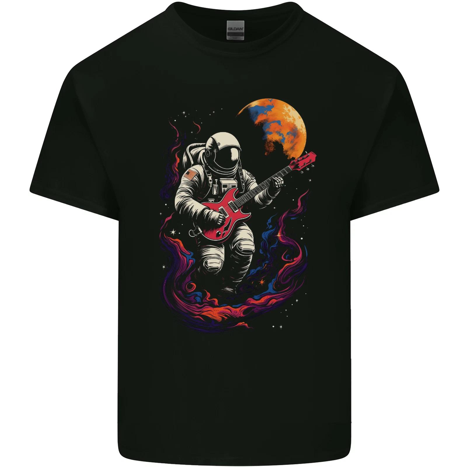 Space Gig An Astronaut Palying Electric Guitar Kids T-Shirt Childrens S