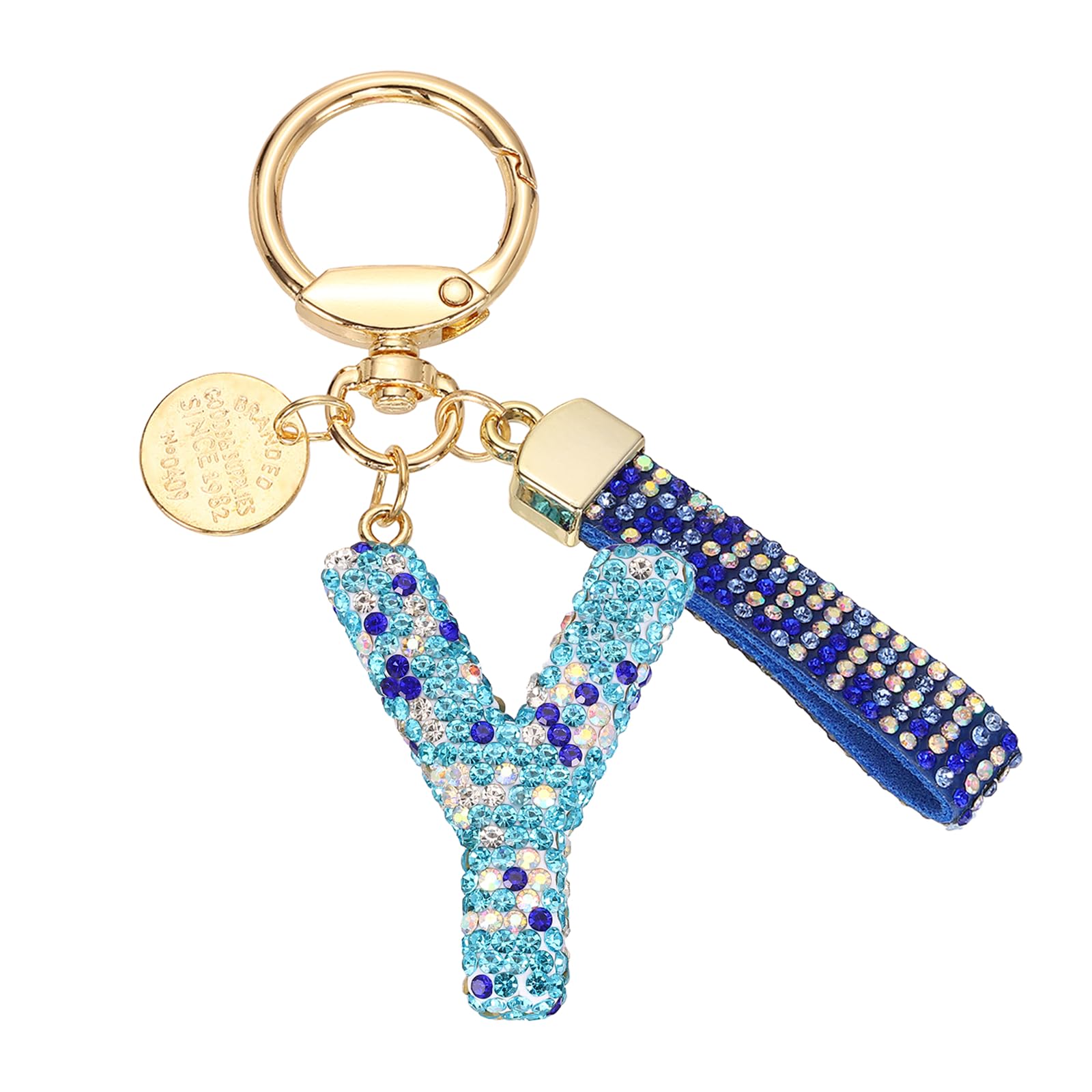 

[PATIKIL] Initial Letter Keychain, Gift Bling Letter Y Keychain, Alphabet Key Ring, Handbag Accessory for Women, Shiny Cute Backpack Bag Car Key