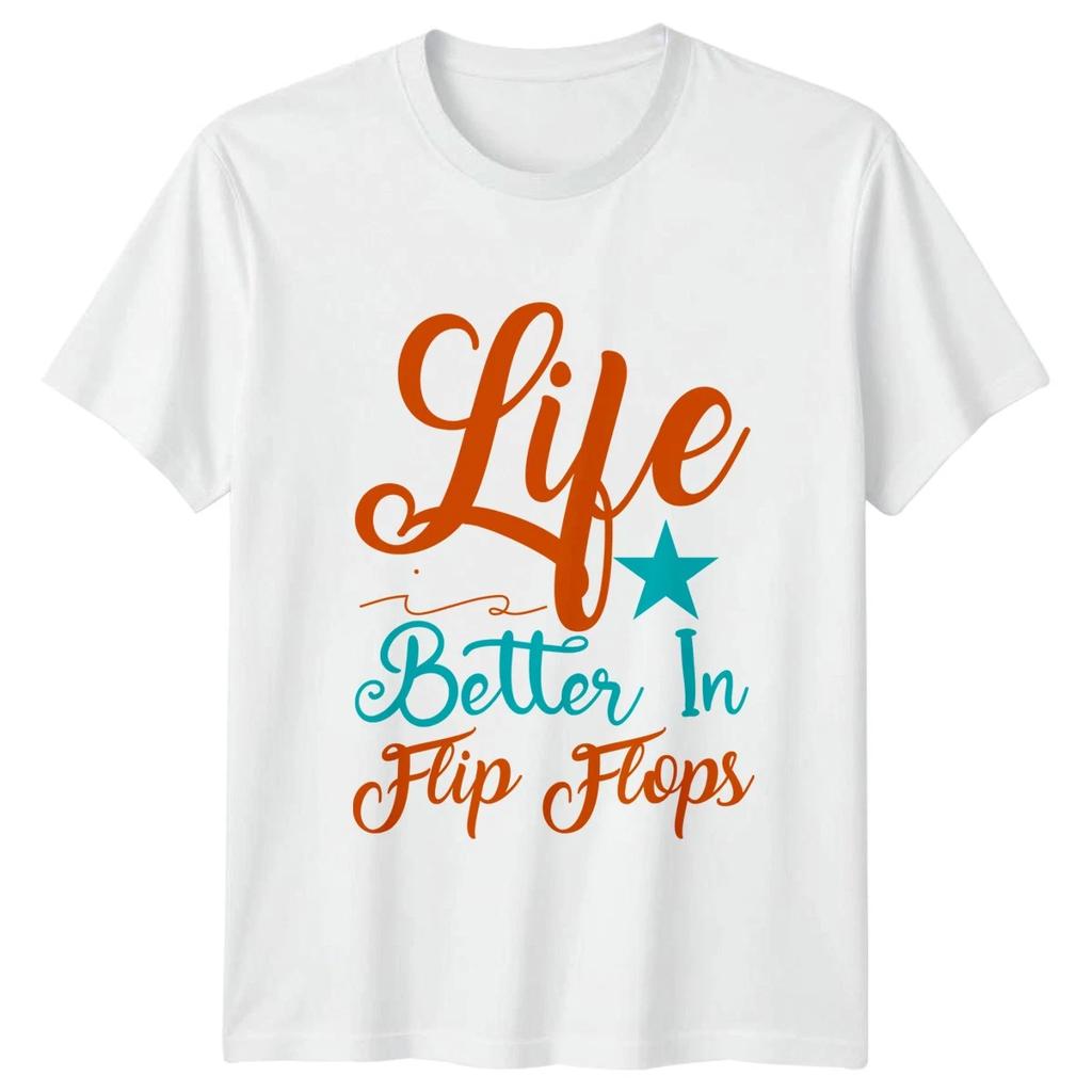 Life Is Better In Flip Womens T-Shirt Beach Life Summer Holiday Gift For Her