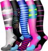 5/6 Pairs Compression Socks Varicose Veins Stockings New Pattern Calf Pressure 15-20Mmhg Men Women Work Sports Yoga Calf