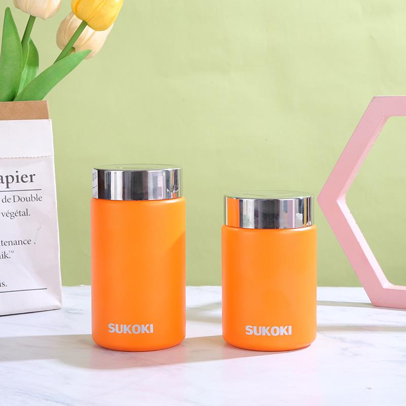 Edelstahl Thermobecher Hohes Aussehen Horizontal Doppelvakuum Mini Taschenbecher Outdoor Tragbarer Begleitbecher