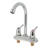 Sink Faucet 2 Handle 2 Holes Deck Plate Design Hot Cold Water Basin Mixer Tap for Bathroom Kitchen