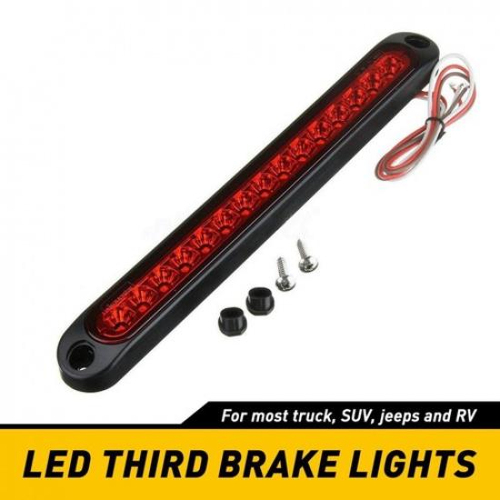 Universal 15-LED 3Rd Brake Light Car Rear Window High Mount Red Stop Tail Lamp E