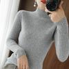 Moda damska Casual Jednokolorowy nadruk Plus rozmiar Jesienno-zimowa, z długim rękawem, półgolfem, wąskie swetry