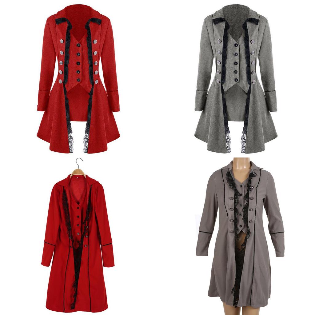 Vintage Gothic Men's Steampunk Corset Coat For Halloween Party