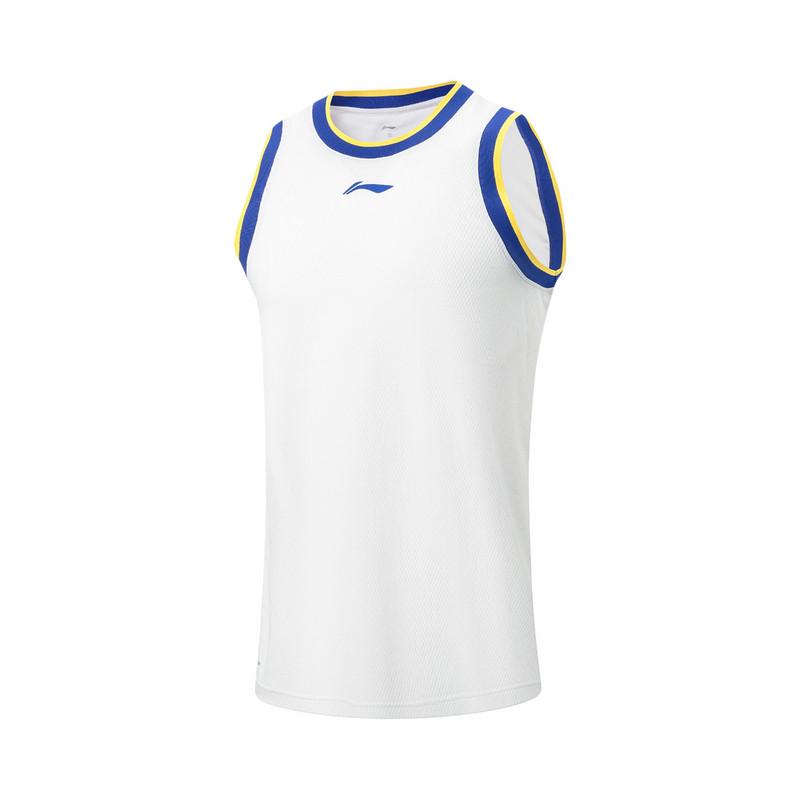Li Ning Basketball Series Soft Skin Training Jersey Men tops White AATW005-7