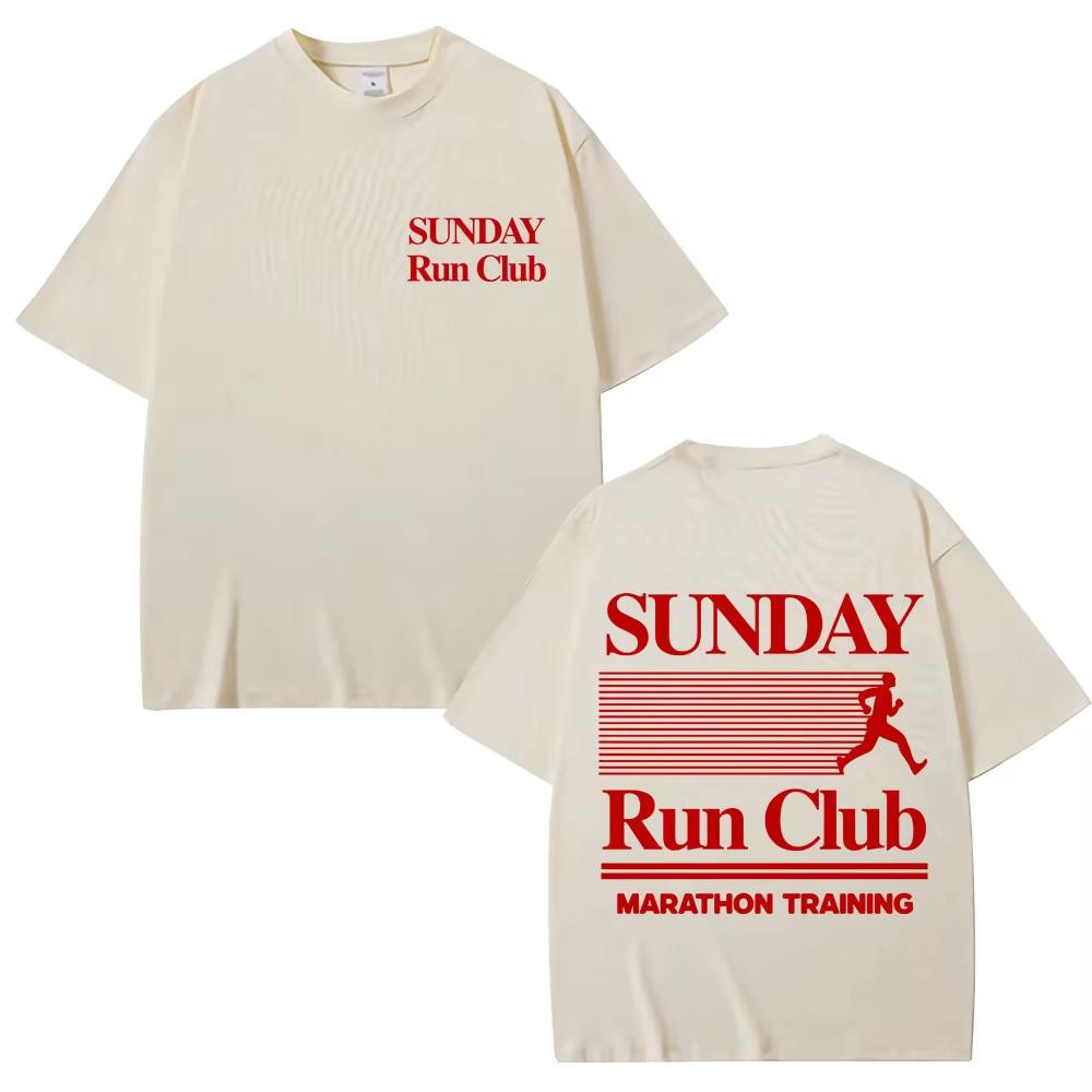Sunday Run Club Training Print Tshirt Unisex Unisex Sport Fashion Harajuku Short Sleeve Top Pure Cotton Casual T Shirts Streetwear
